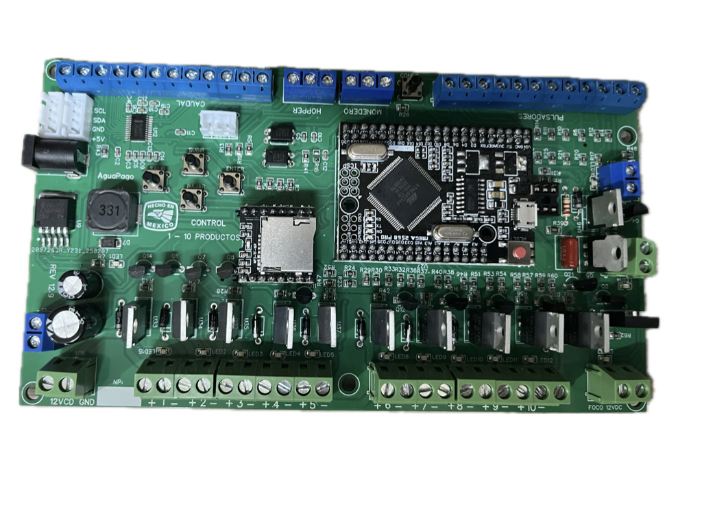 Tarjeta de Control AguaPago con Audio Integrado | 10 productos | Con bocina y módulo de voz