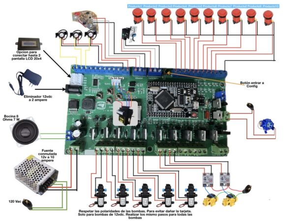 Tarjeta electrónica vending AguaPago para agua purificada compatible con monedero.