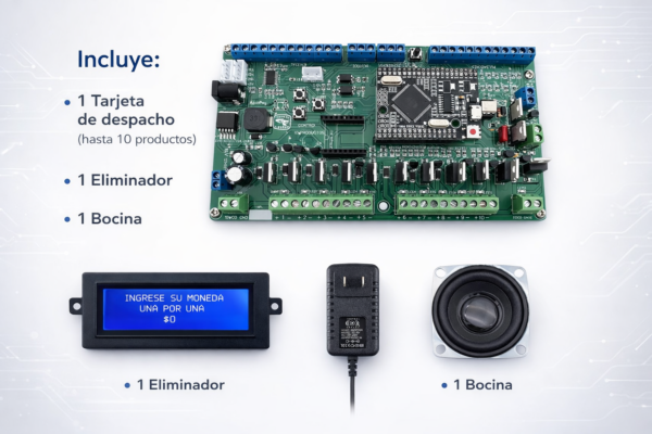 Tarjeta de Control AguaPago con Audio Integrado | 10 productos | Con bocina y módulo de voz