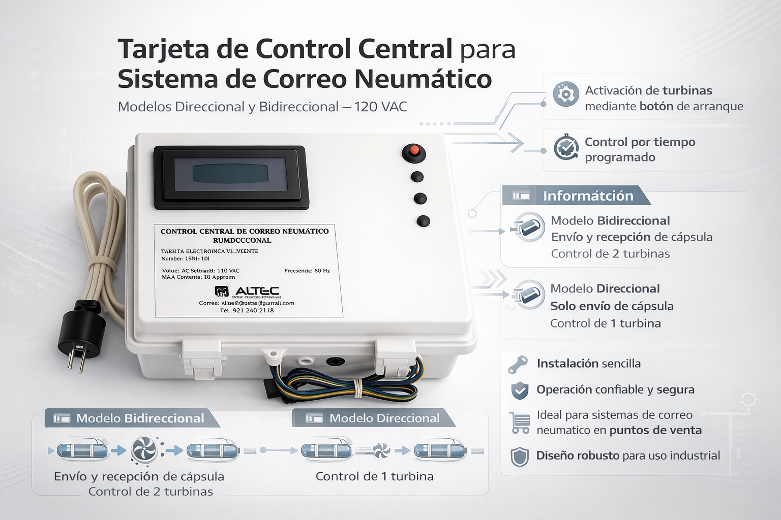 Tarjeta electrónica para válvula de 120V